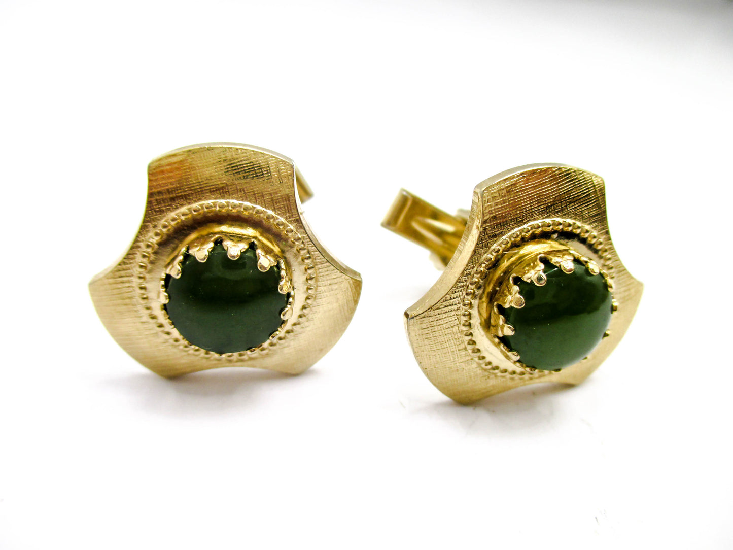 Quality Vintage Nephrite Jade Cufflinks