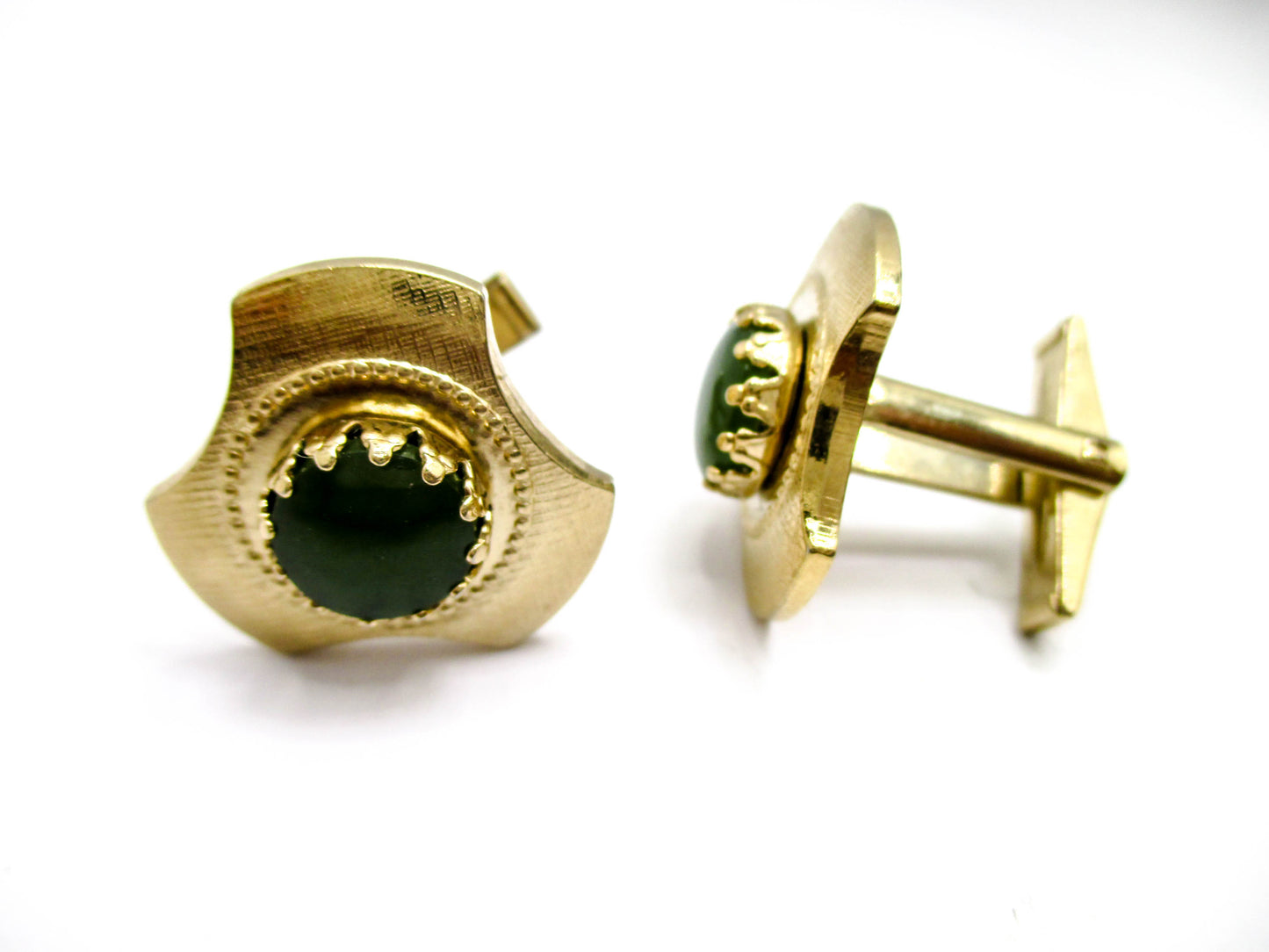 Quality Vintage Nephrite Jade Cufflinks