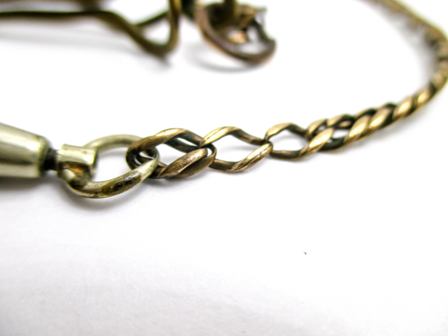 20th Century Watch Chain - 6.9g Unsigned w/ Belt Clip