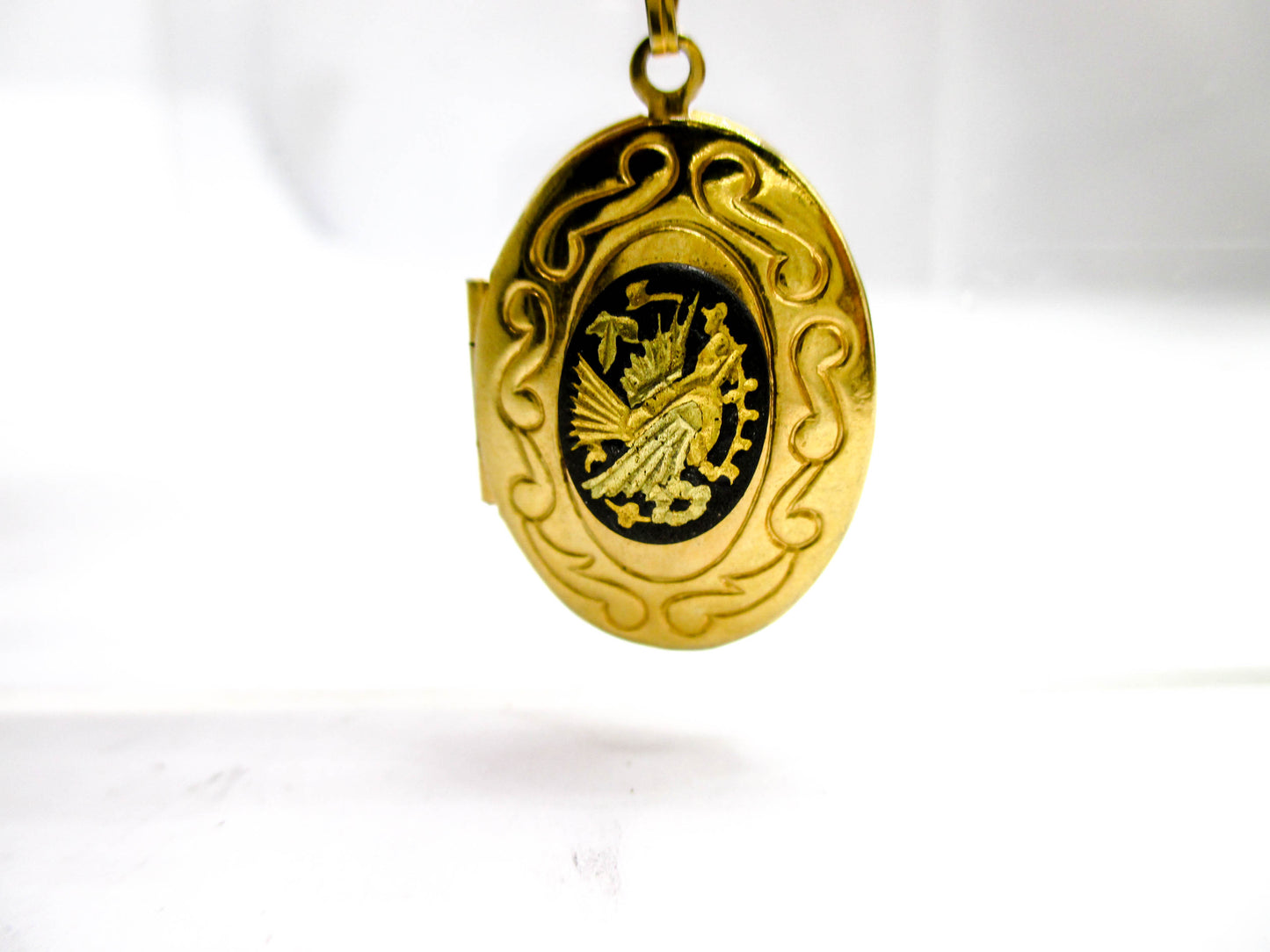 Vintage Damascene Locket Necklace