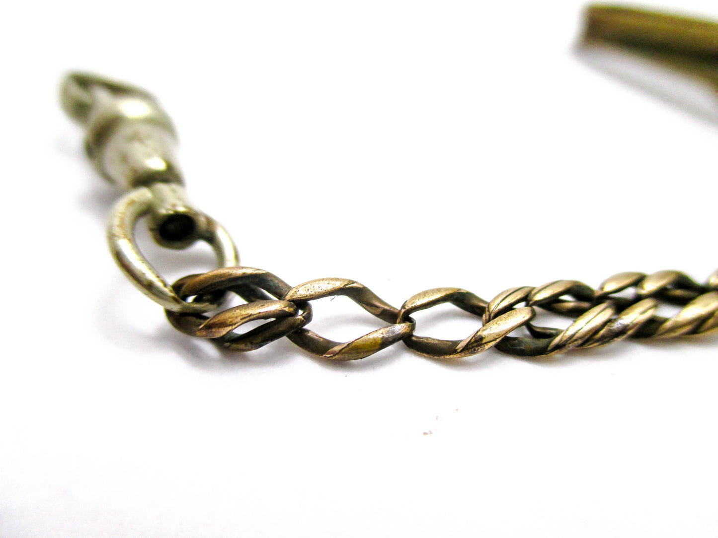 20th Century Watch Chain - 6.9g Unsigned w/ Belt Clip