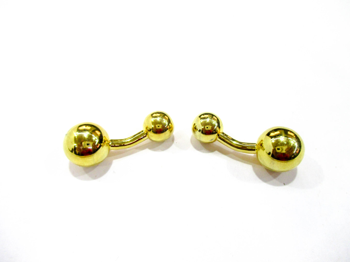 Barbell Cufflinks by Geoffrey Beene - Gold Tone Elegance