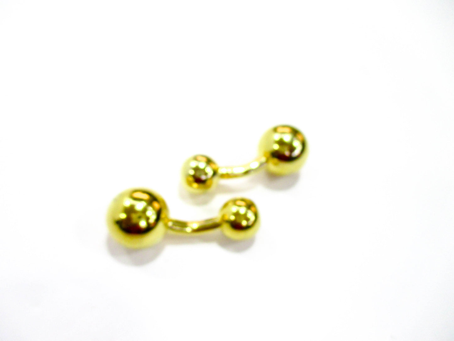 Barbell Cufflinks by Geoffrey Beene - Gold Tone Elegance