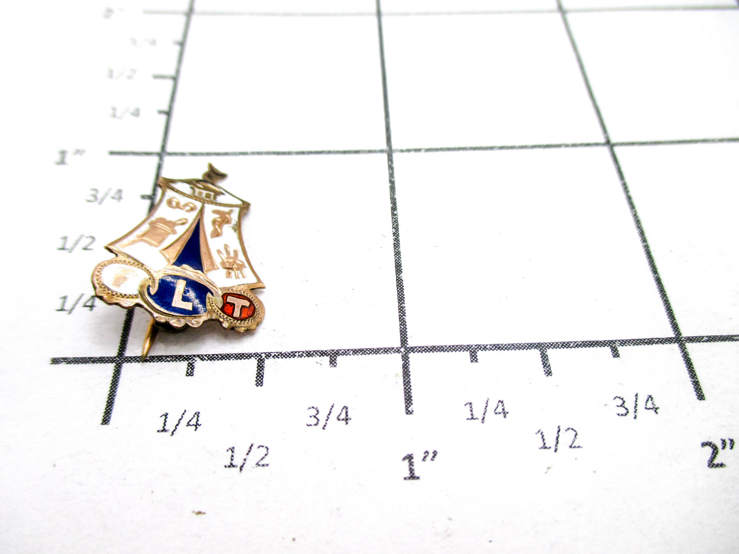 Odd Fellows Antique Enamel Hat Pin