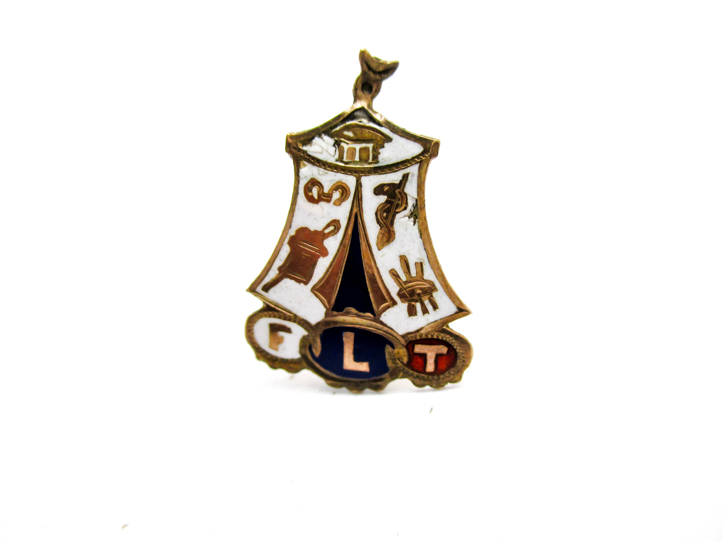 Odd Fellows Antique Enamel Hat Pin