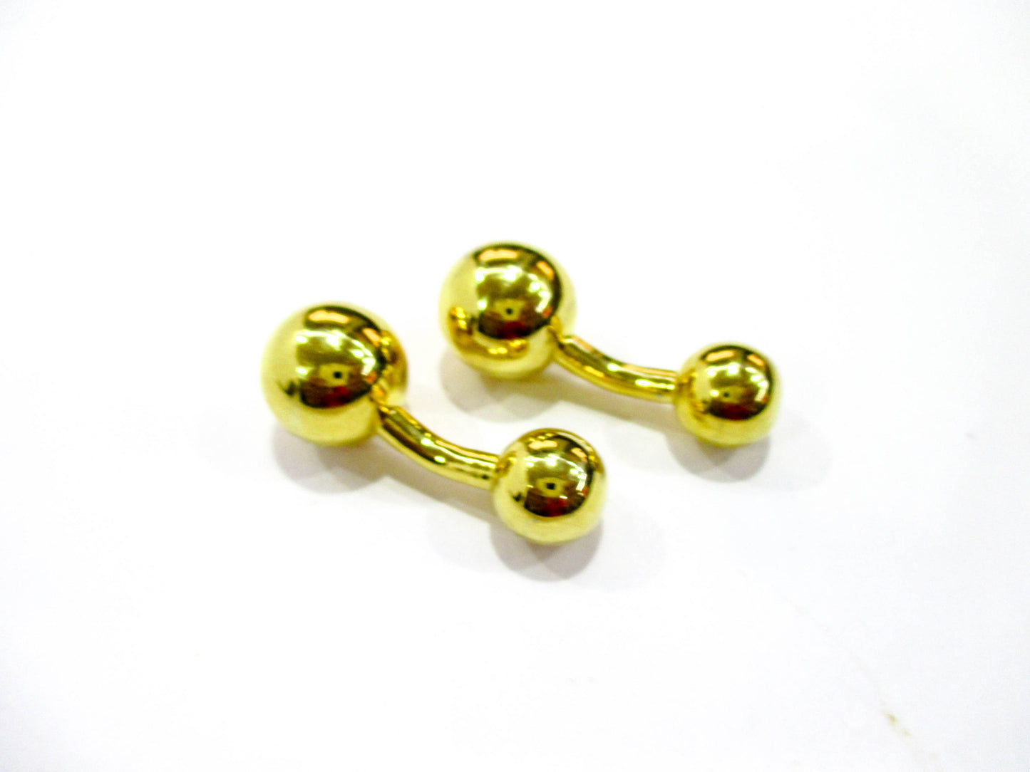 Barbell Cufflinks by Geoffrey Beene - Gold Tone Elegance
