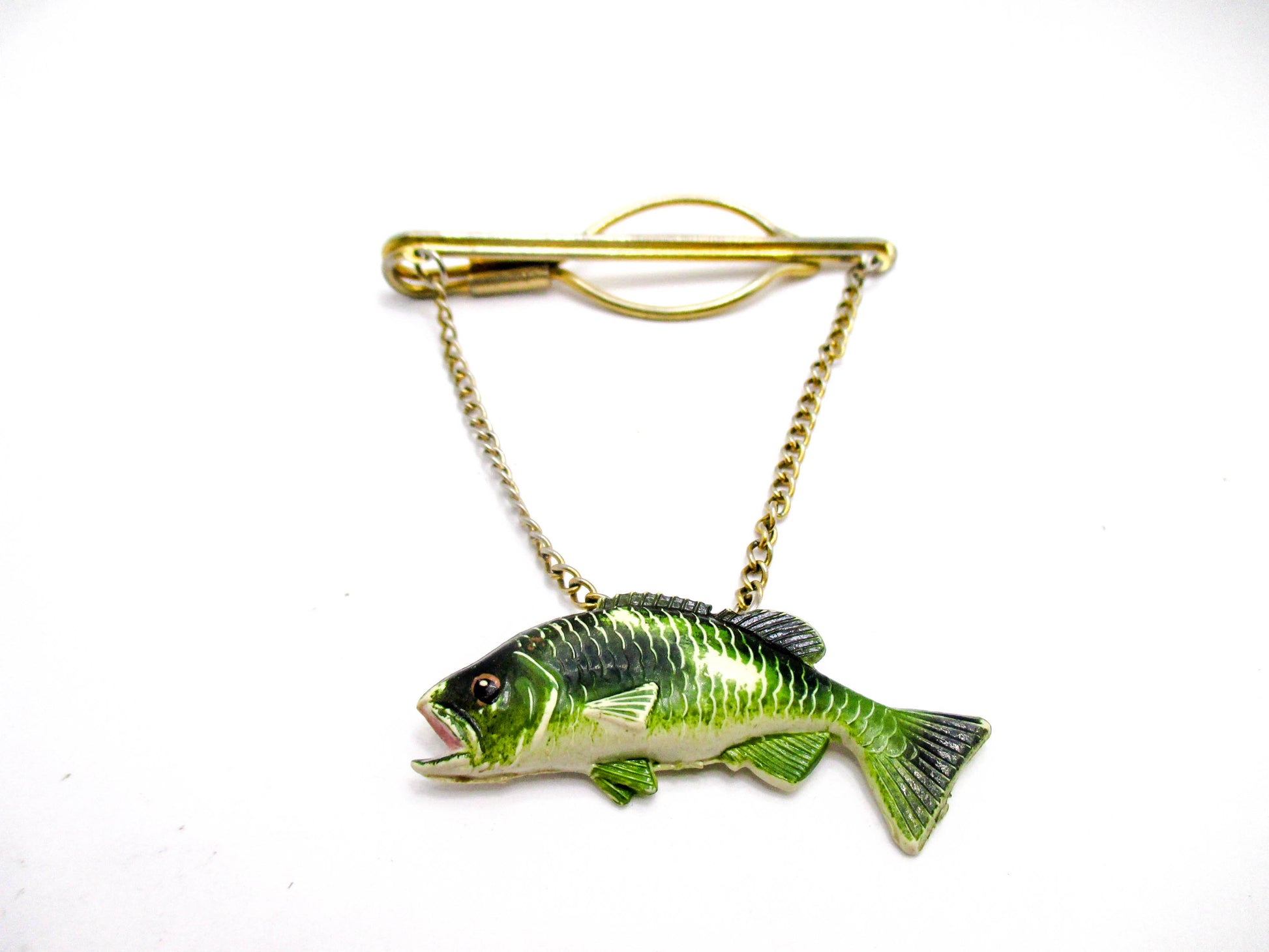 Vintage Enamel Painted Fish Tie Clip