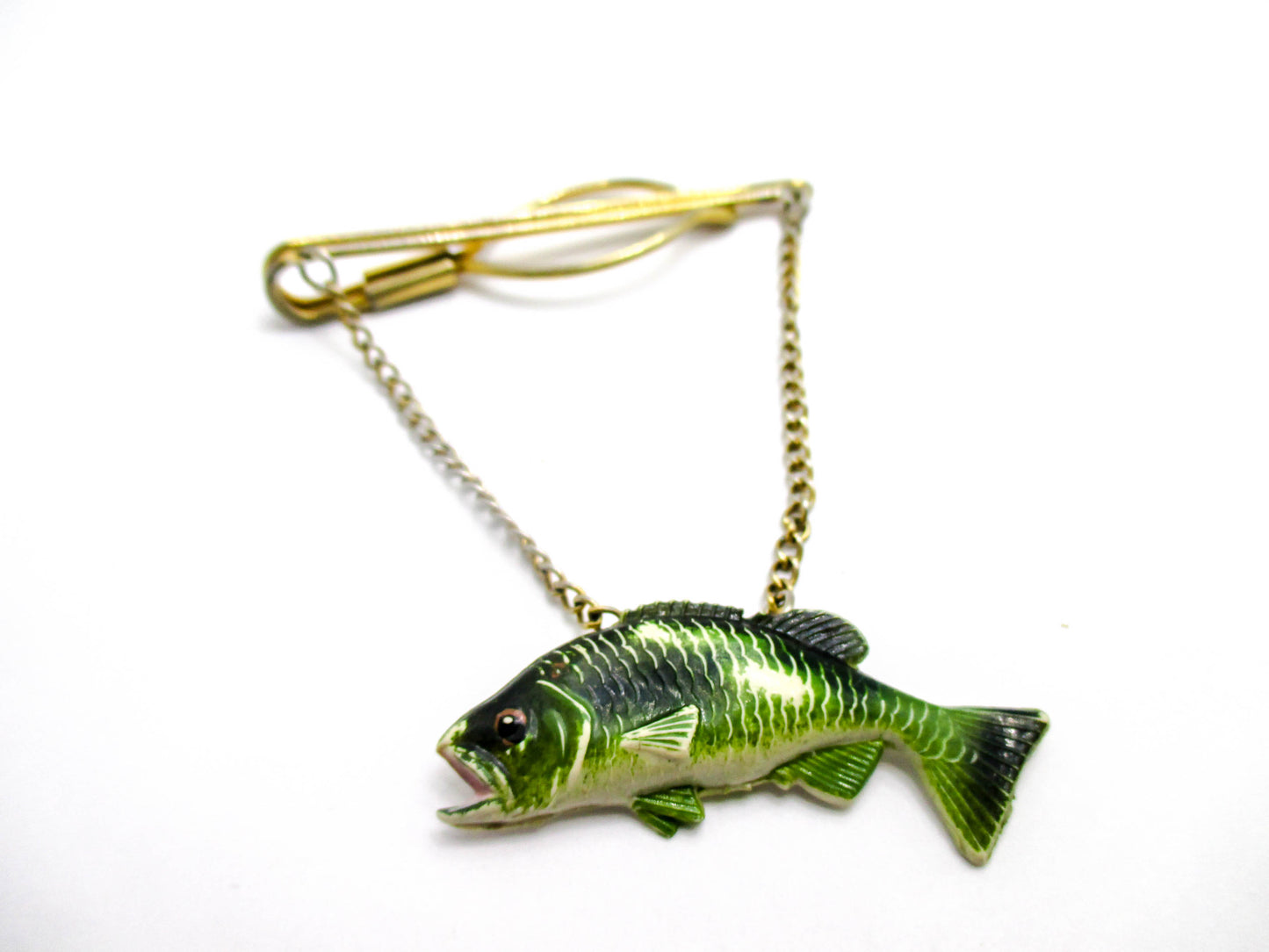 Vintage Enamel Painted Fish Tie Clip