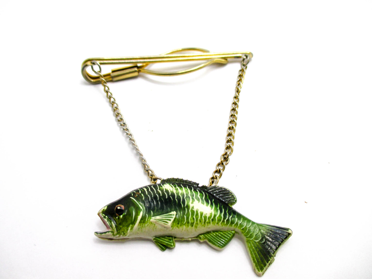 Vintage Enamel Painted Fish Tie Clip