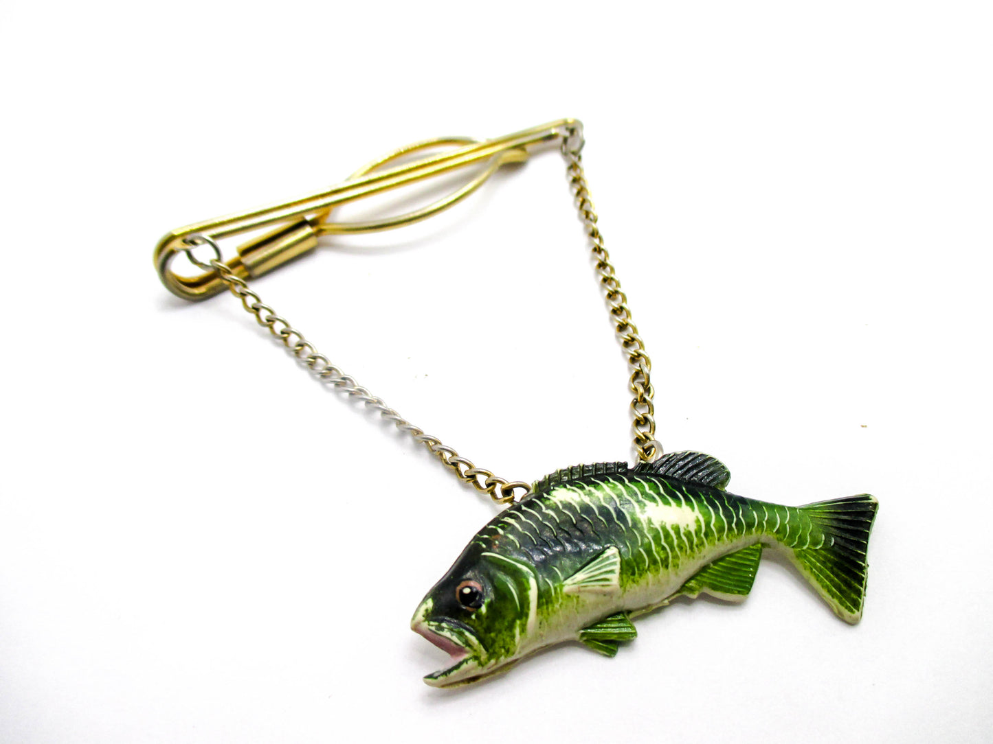 Vintage Enamel Painted Fish Tie Clip