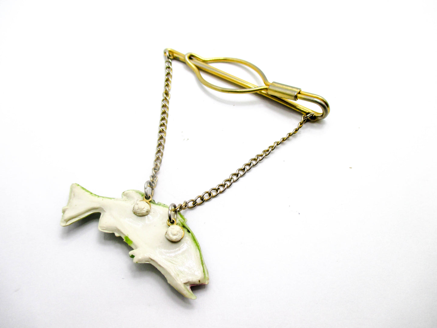 Vintage Enamel Painted Fish Tie Clip