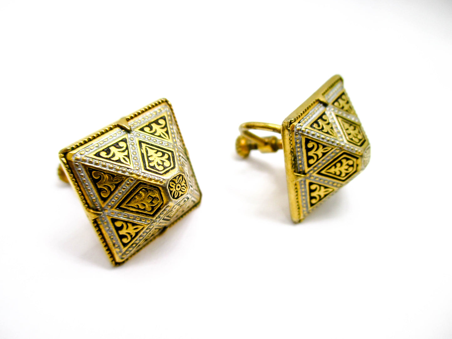 Vintage Screw-back Earrings from Toledo Spain