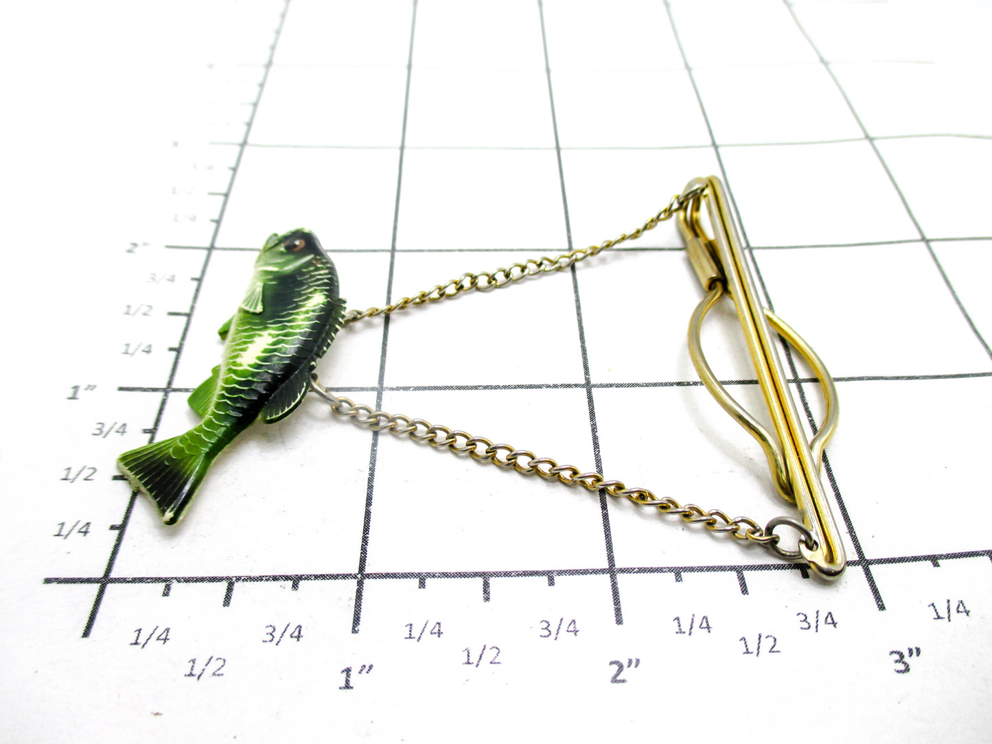 Vintage Enamel Painted Fish Tie Clip