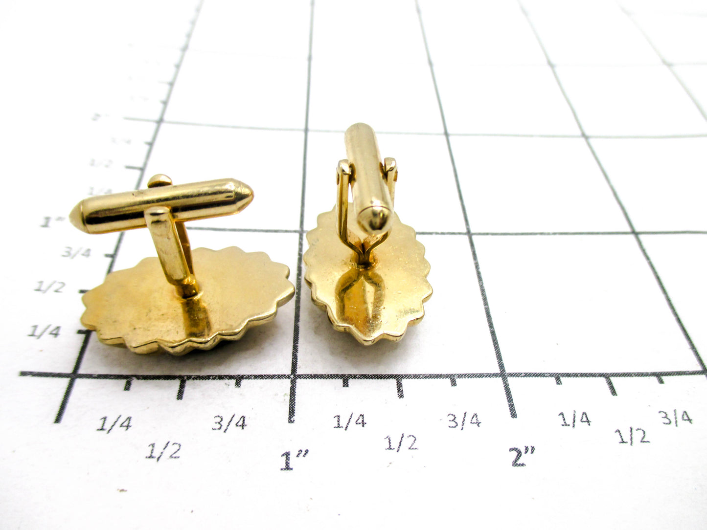 Nephrite Jade Cufflinks Gold Tone Vintage