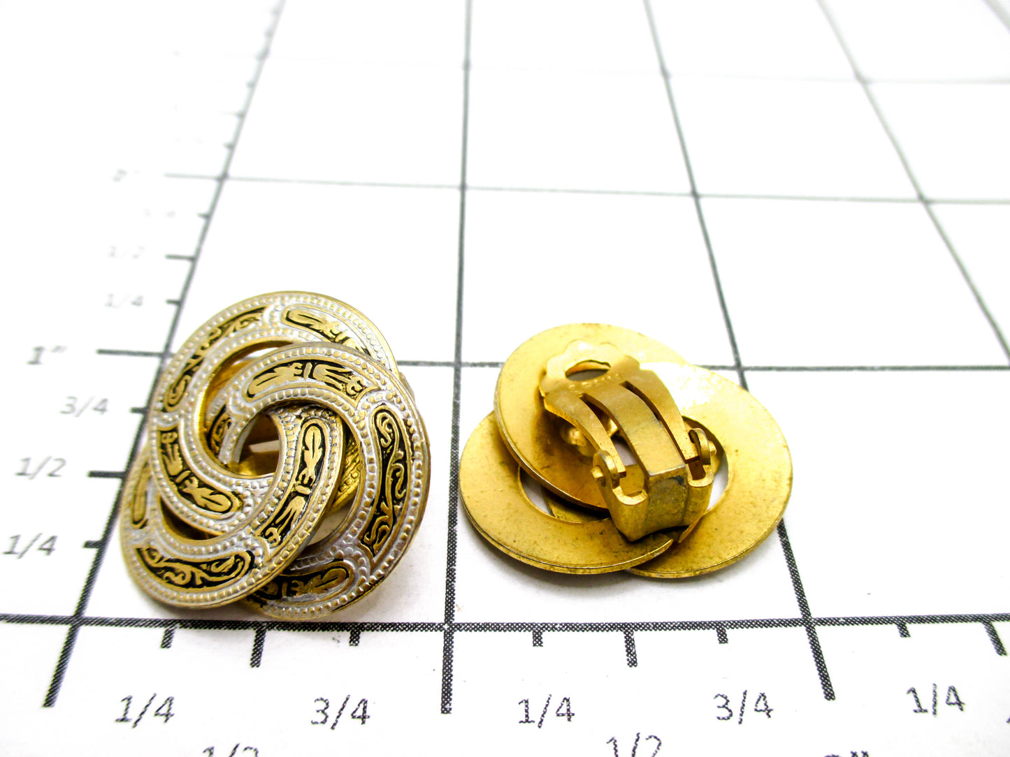 Vintage Clip On Earrings from Toledo Spain
