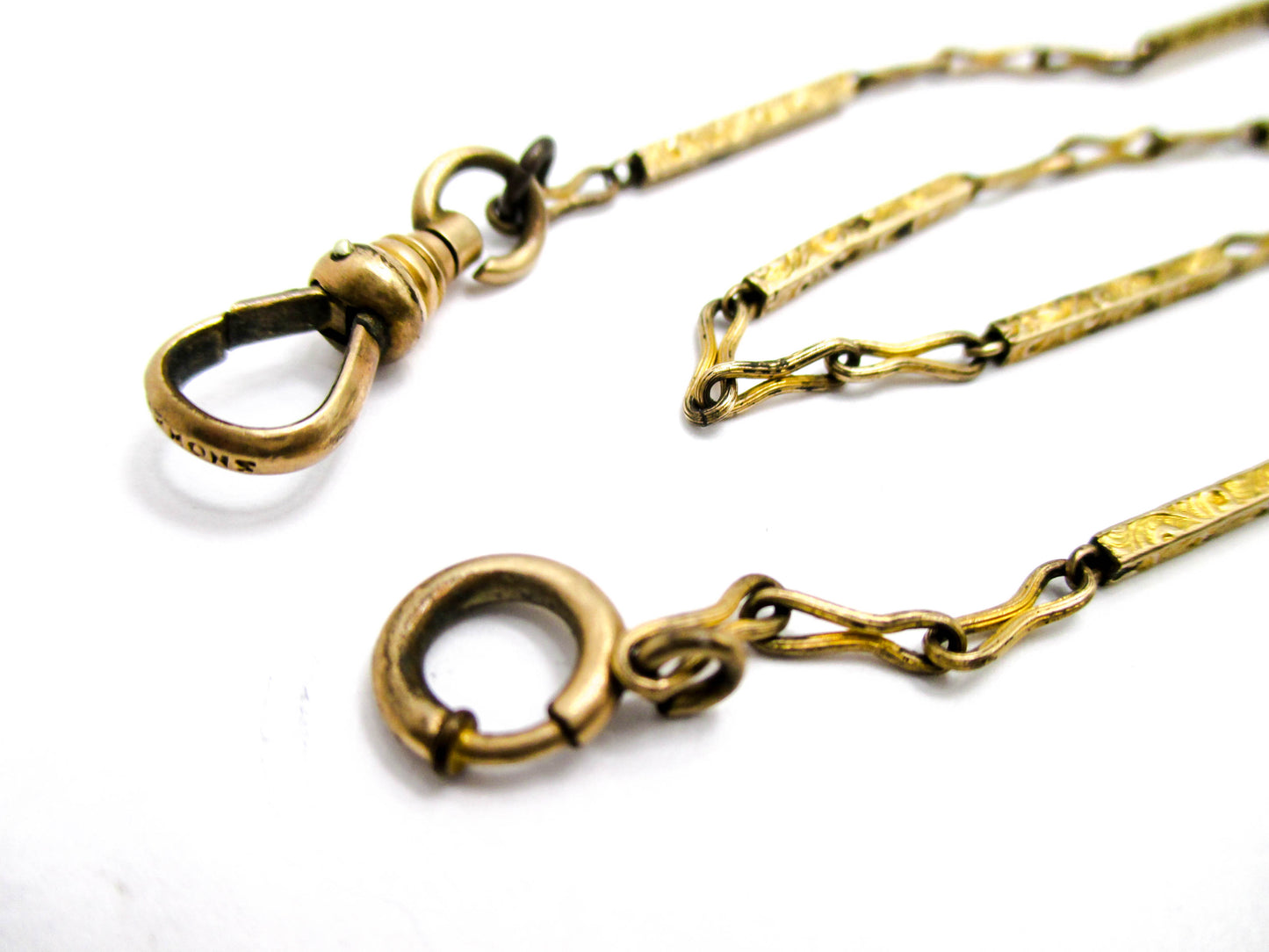 SIMMONS 20th Century Watch Chain - Fancy Bar Link 4.5g