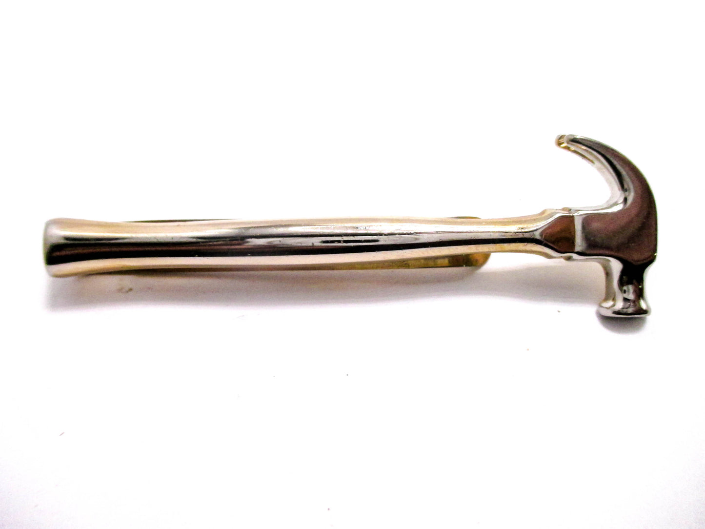 Vintage Carpenters Hammer Tie Clip - Gold and Silver Tone
