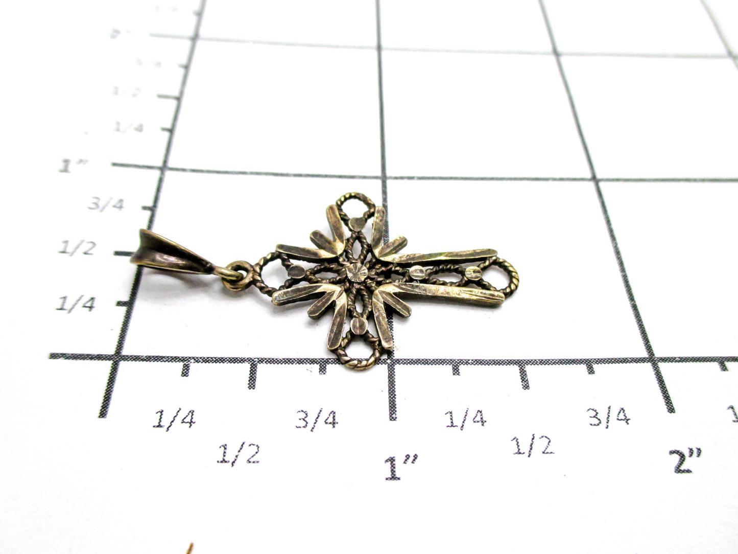 Vintage Cross Pendant - Gold Vermeil - Silver Pendant