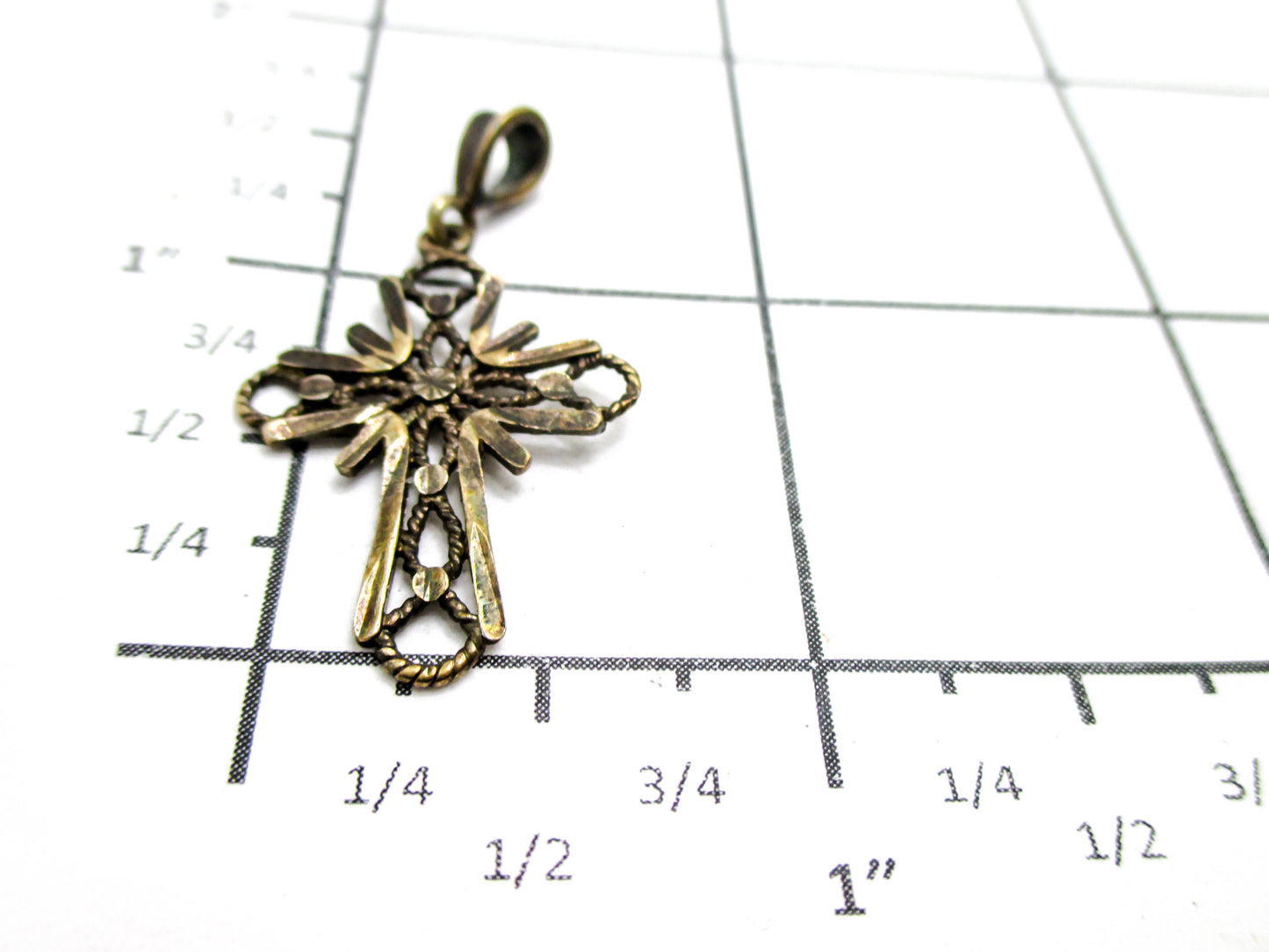 Vintage Cross Pendant - Gold Vermeil - Silver Pendant