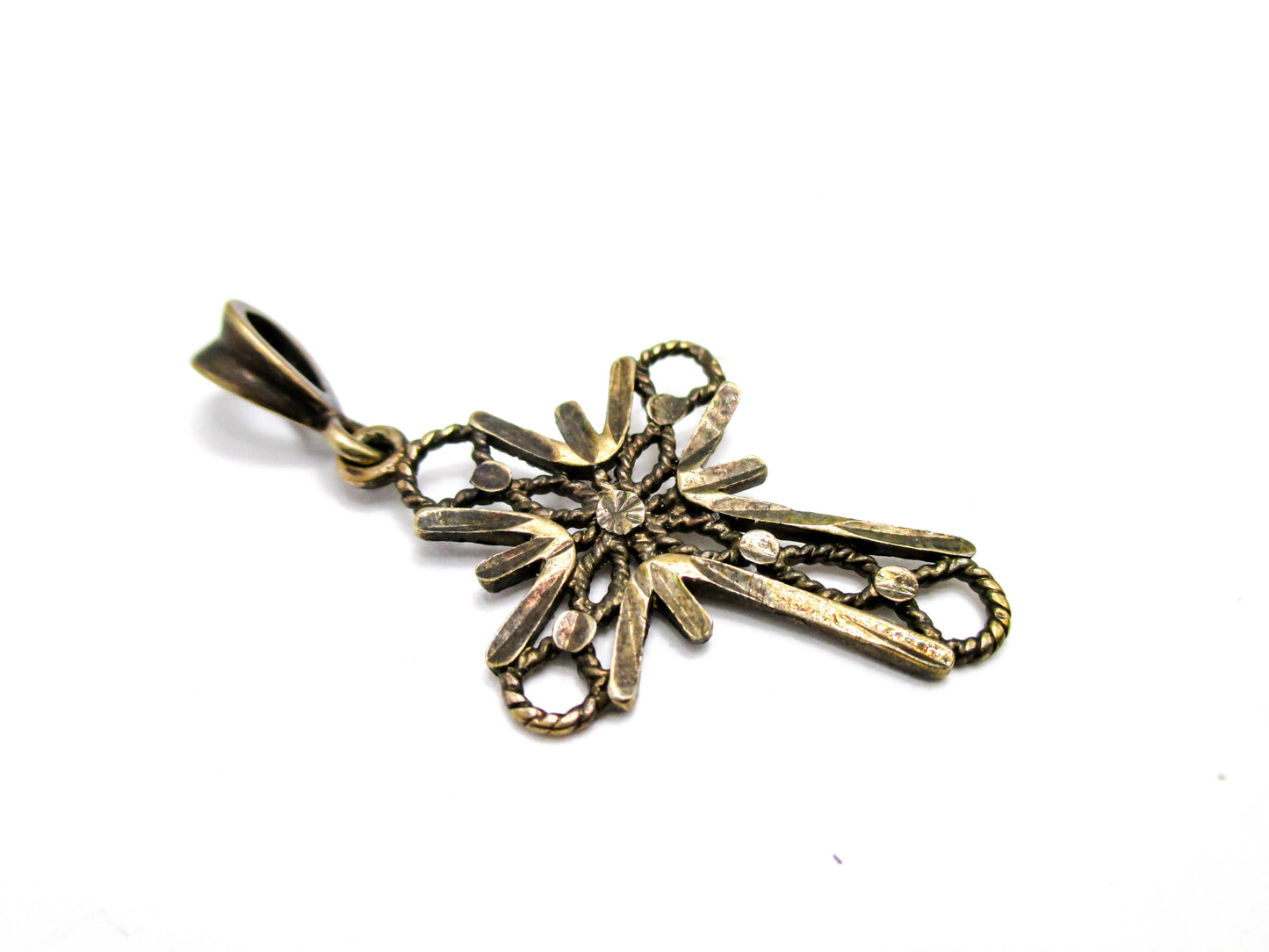 Vintage Cross Pendant - Gold Vermeil - Silver Pendant