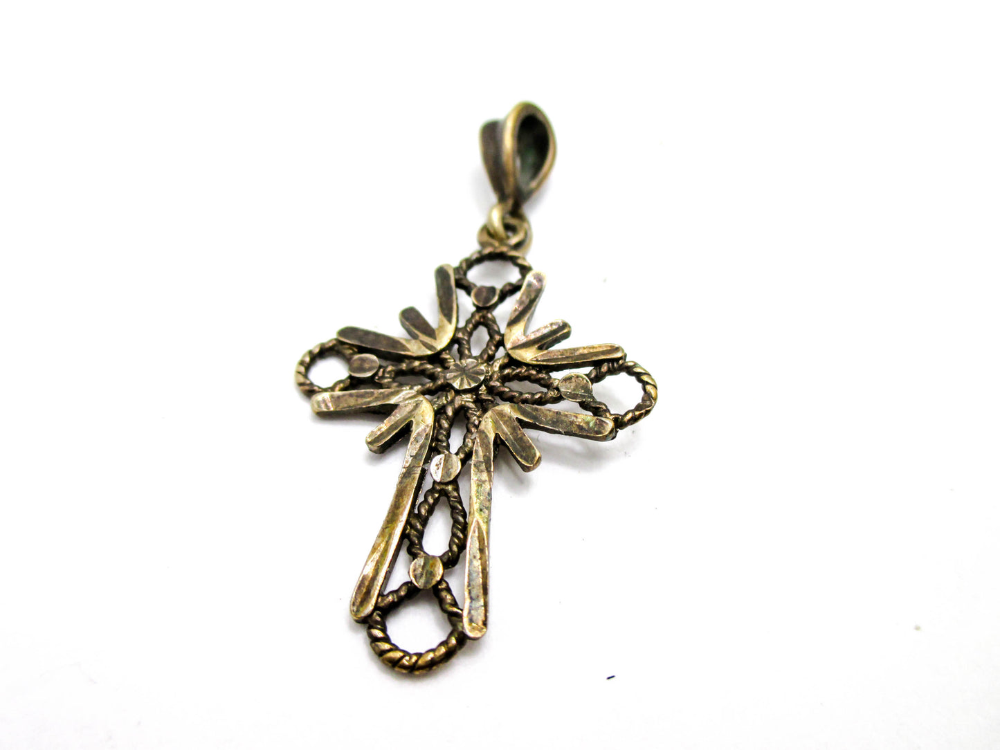 Vintage Cross Pendant - Gold Vermeil - Silver Pendant