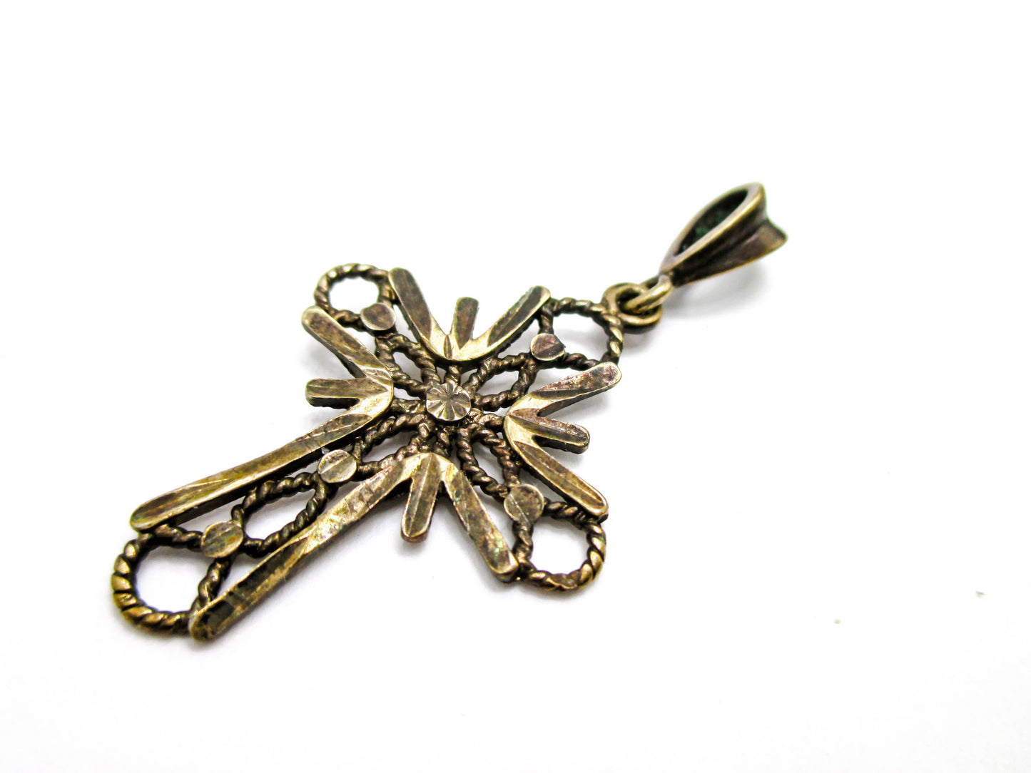 Vintage Cross Pendant - Gold Vermeil - Silver Pendant