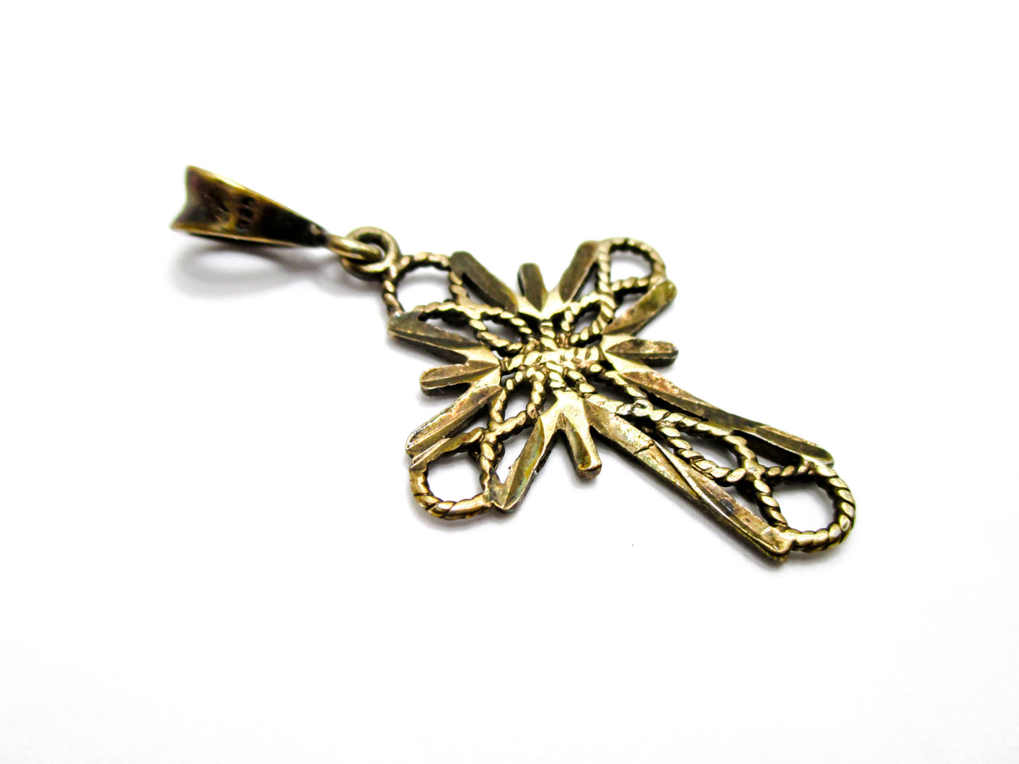 Vintage Cross Pendant - Gold Vermeil - Silver Pendant