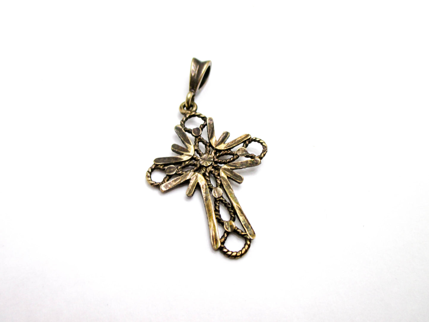 Vintage Cross Pendant - Gold Vermeil - Silver Pendant