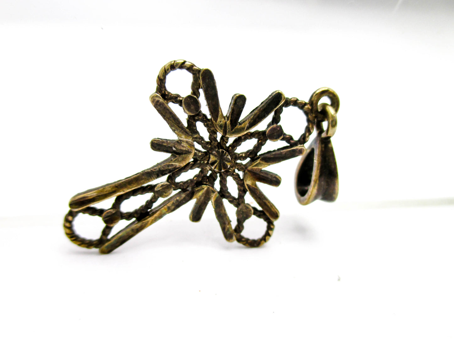 Vintage Cross Pendant - Gold Vermeil - Silver Pendant
