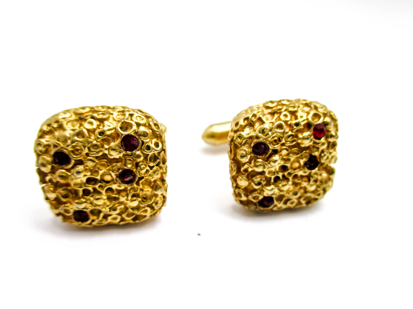 Mid Century Elegance - Gold Tone Nugget Cufflinks
