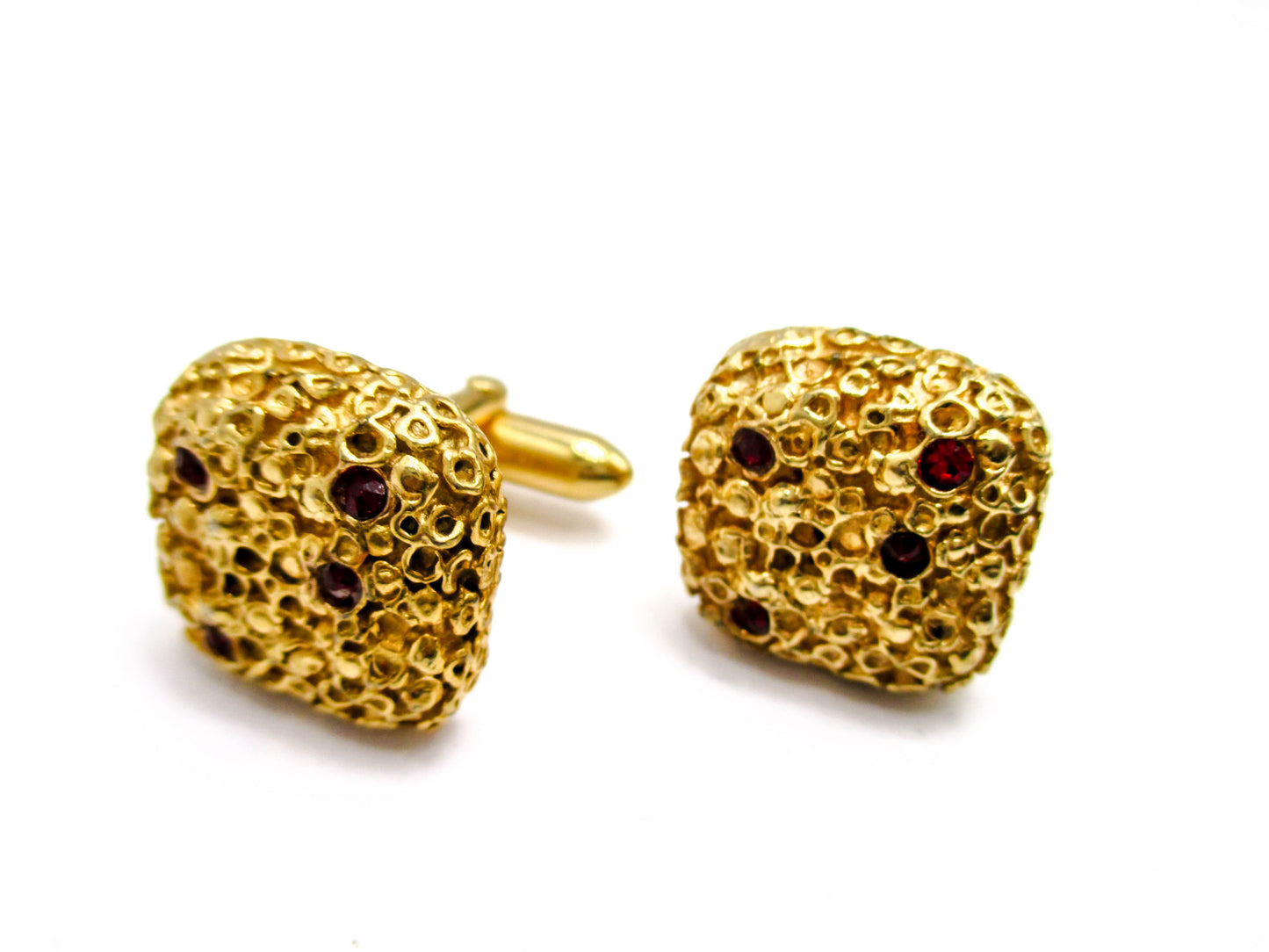 Mid Century Elegance - Gold Tone Nugget Cufflinks