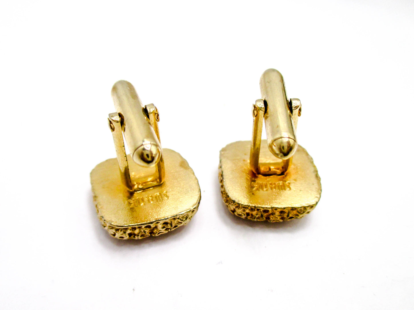 Mid Century Elegance - Gold Tone Nugget Cufflinks