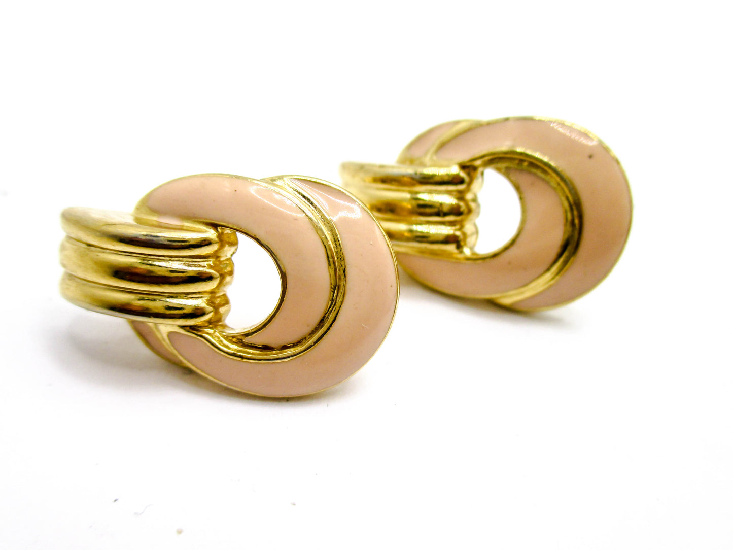 Trifari Pink Pierced Earrings - Late 20th Century Trifari TM Jewelry