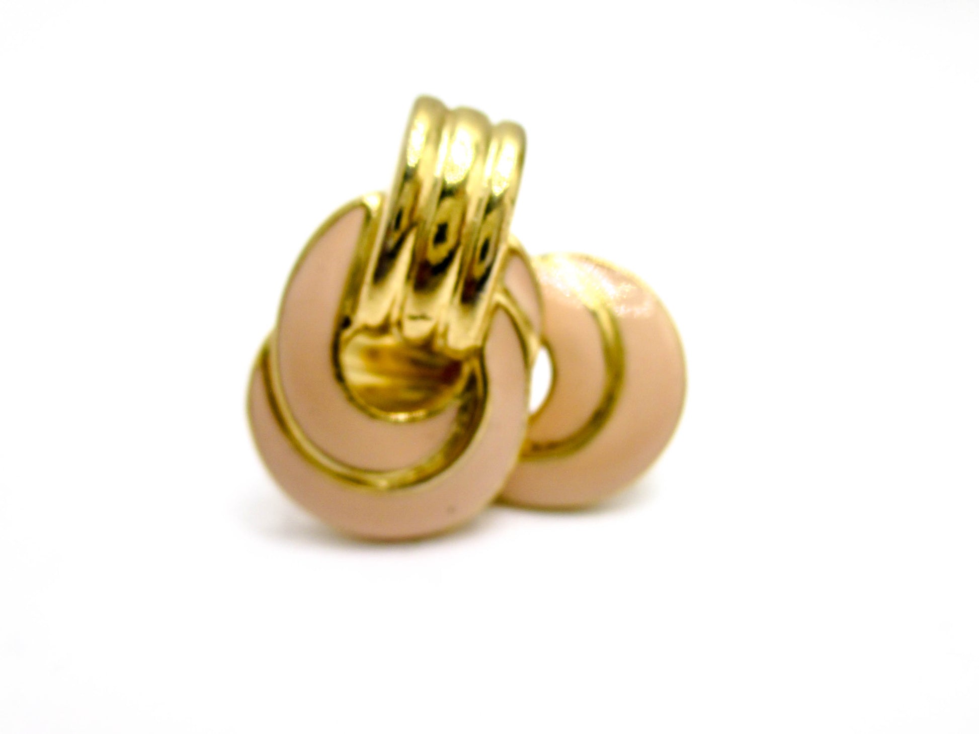 Trifari Pink Pierced Earrings - Late 20th Century Trifari TM Jewelry