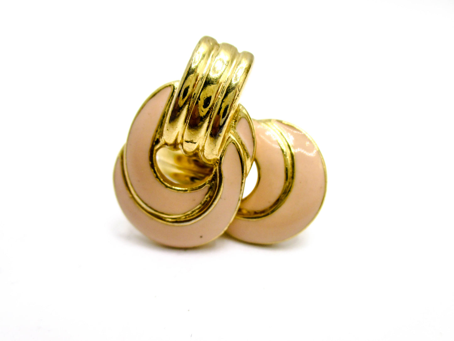 Trifari Pink Pierced Earrings - Late 20th Century Trifari TM Jewelry