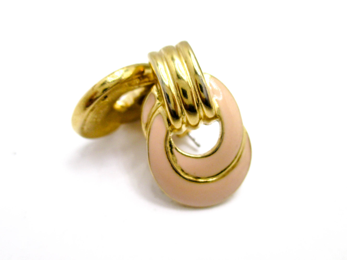 Trifari Pink Pierced Earrings - Late 20th Century Trifari TM Jewelry