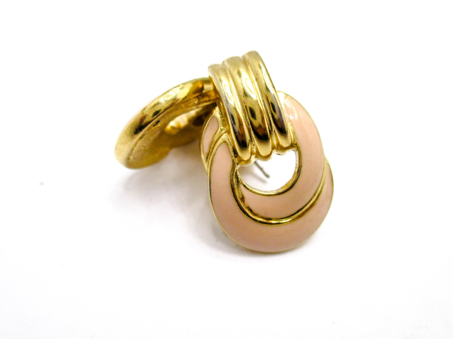 Trifari Pink Pierced Earrings - Late 20th Century Trifari TM Jewelry
