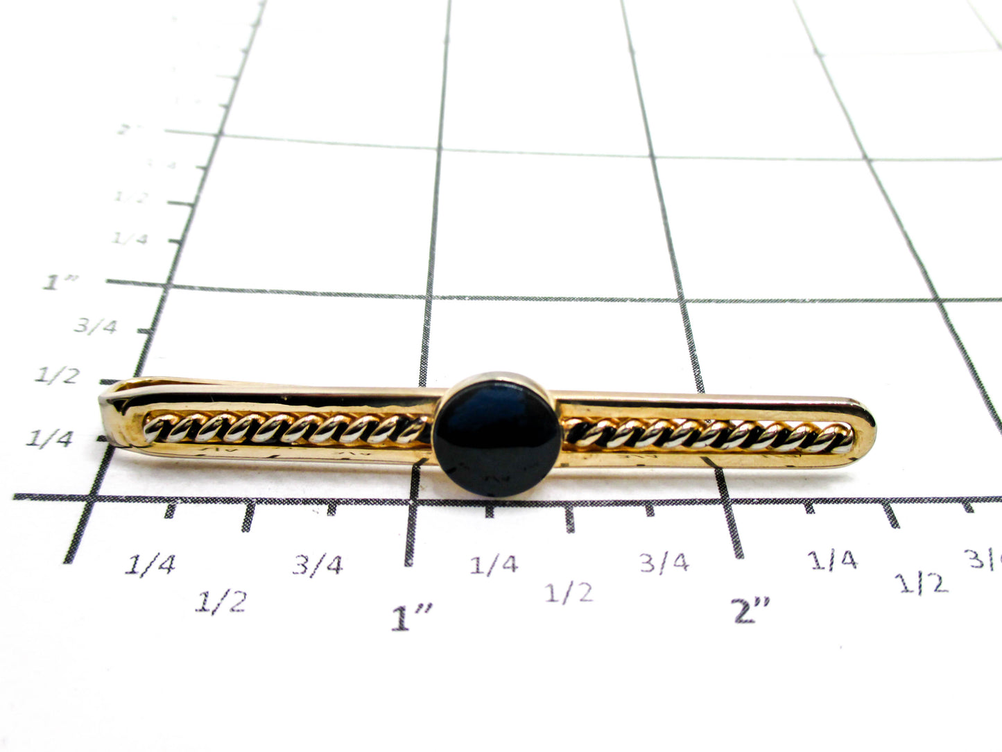 Long, Elegant, Deep Blue Tie Clip - Signed SWANK
