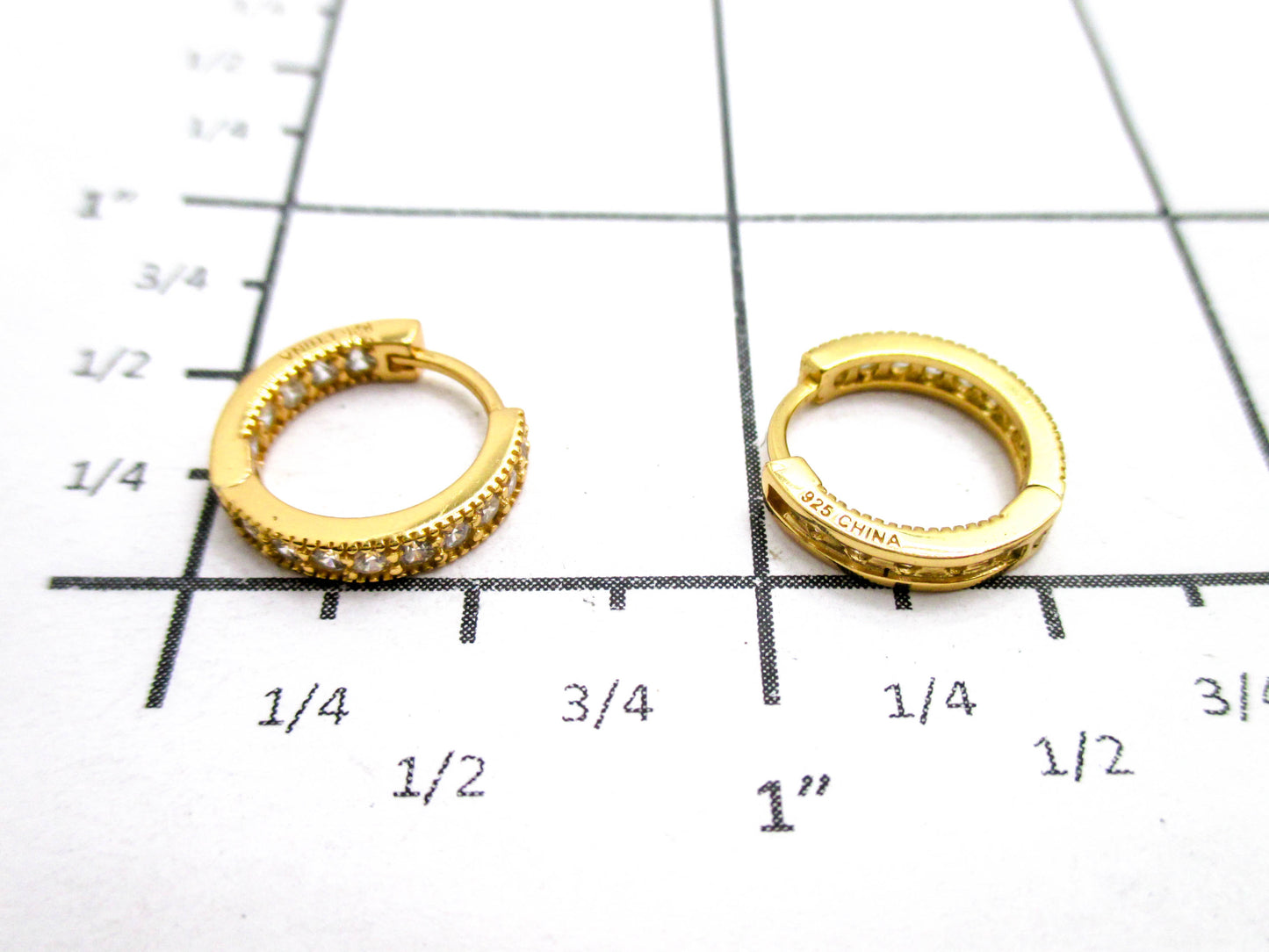 Vermeil Sterling Silver Small Huggie Earrings