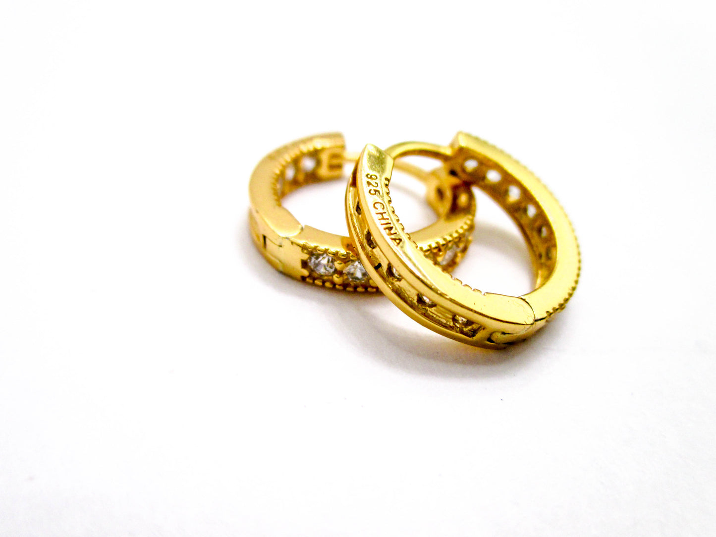Vermeil Sterling Silver Small Huggie Earrings