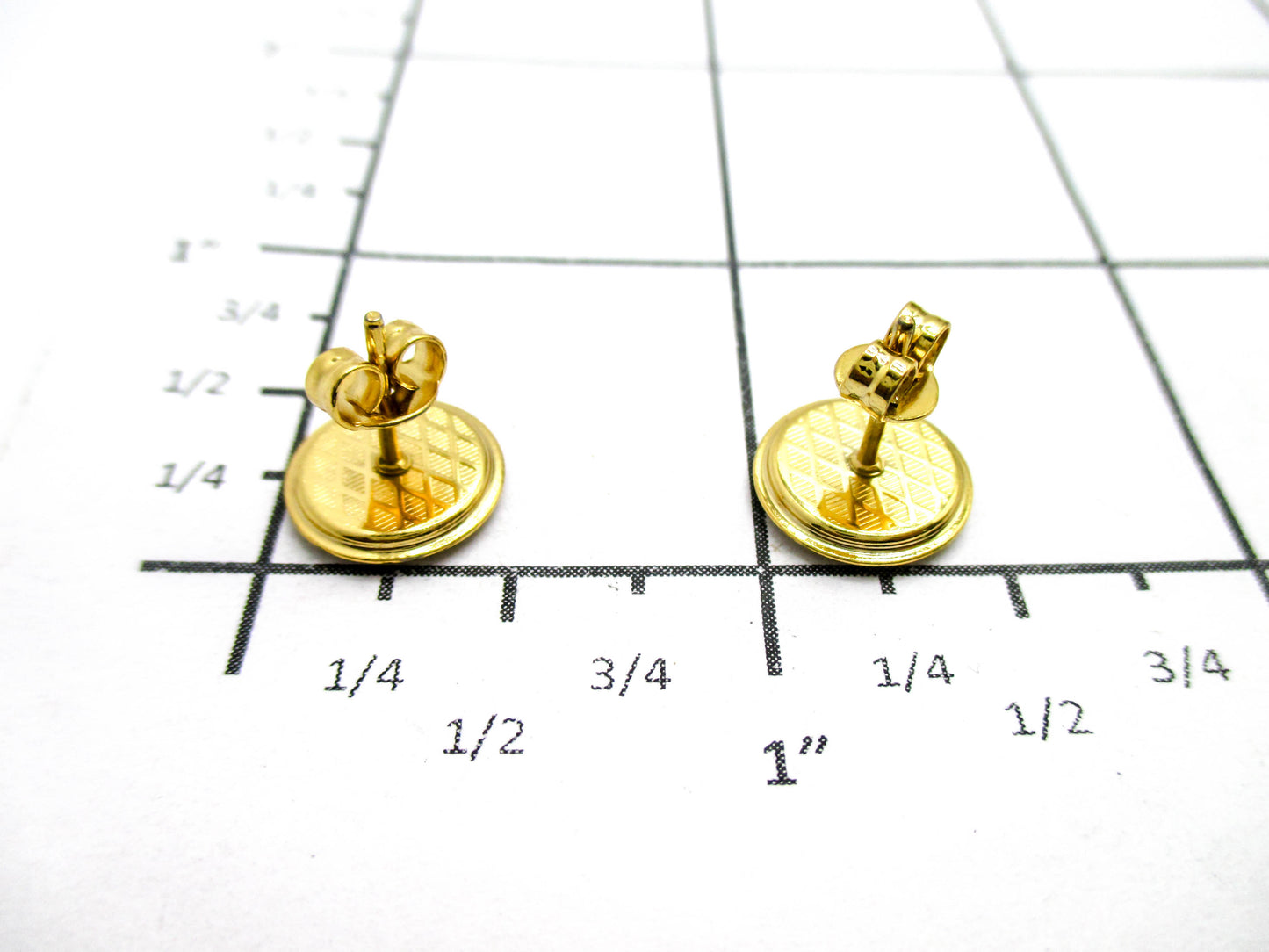 Vintage Dainty Pierced Damascene Earrings