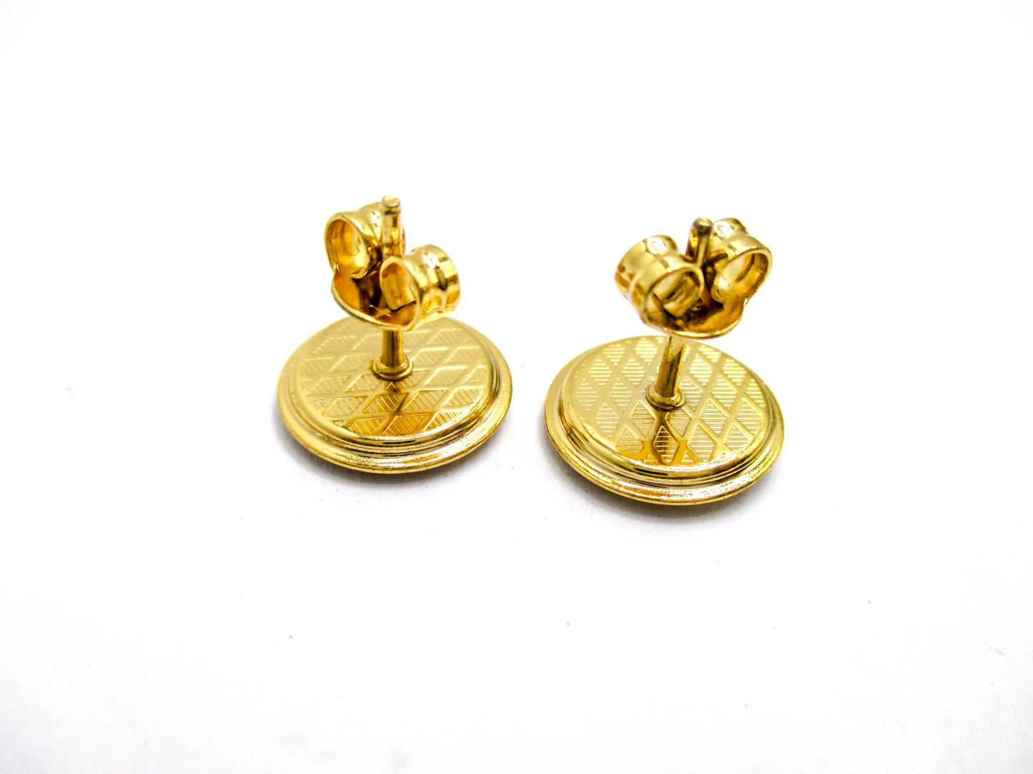 Vintage Dainty Pierced Damascene Earrings