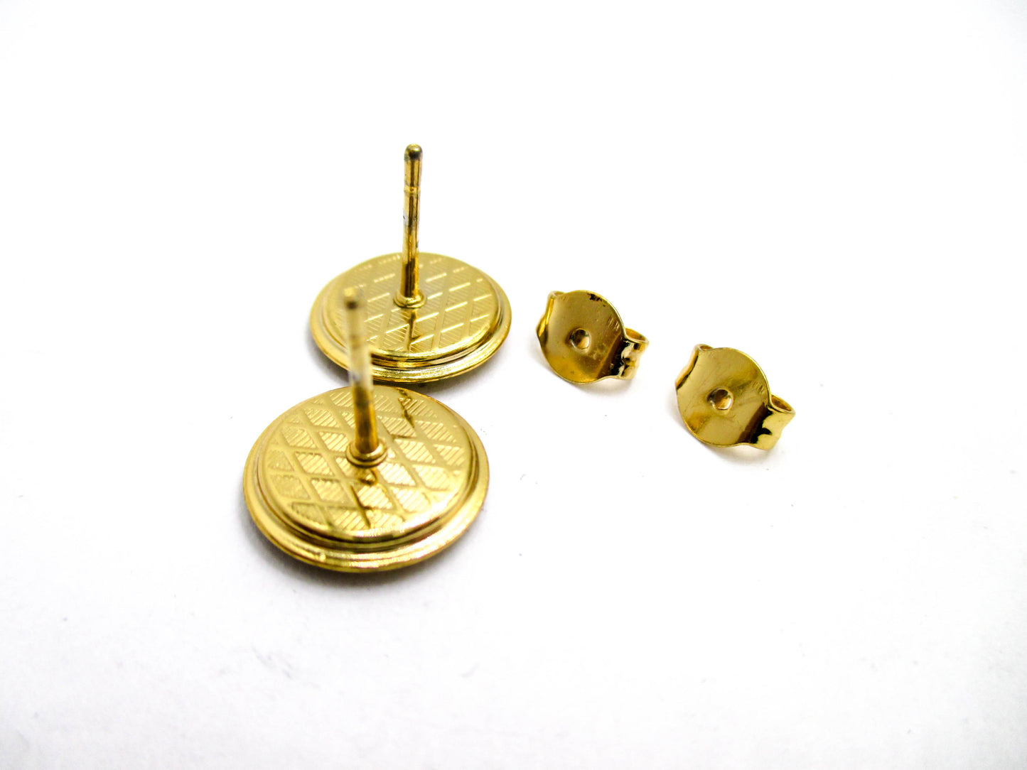 Vintage Dainty Pierced Damascene Earrings
