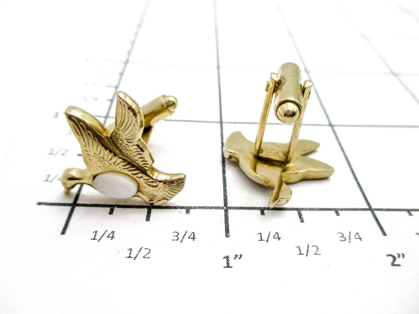 Vintage Duck Cufflinks - Mid 20th Century Hunter's Jewelry