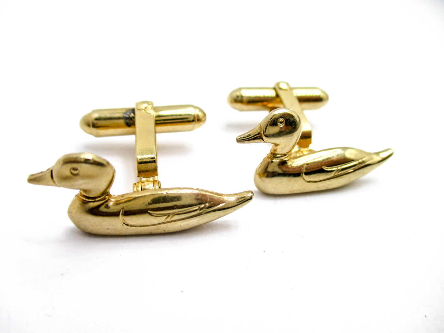 Vintage Swivel Duck Cufflinks - Mid 20th Century Jewelry for Hunters