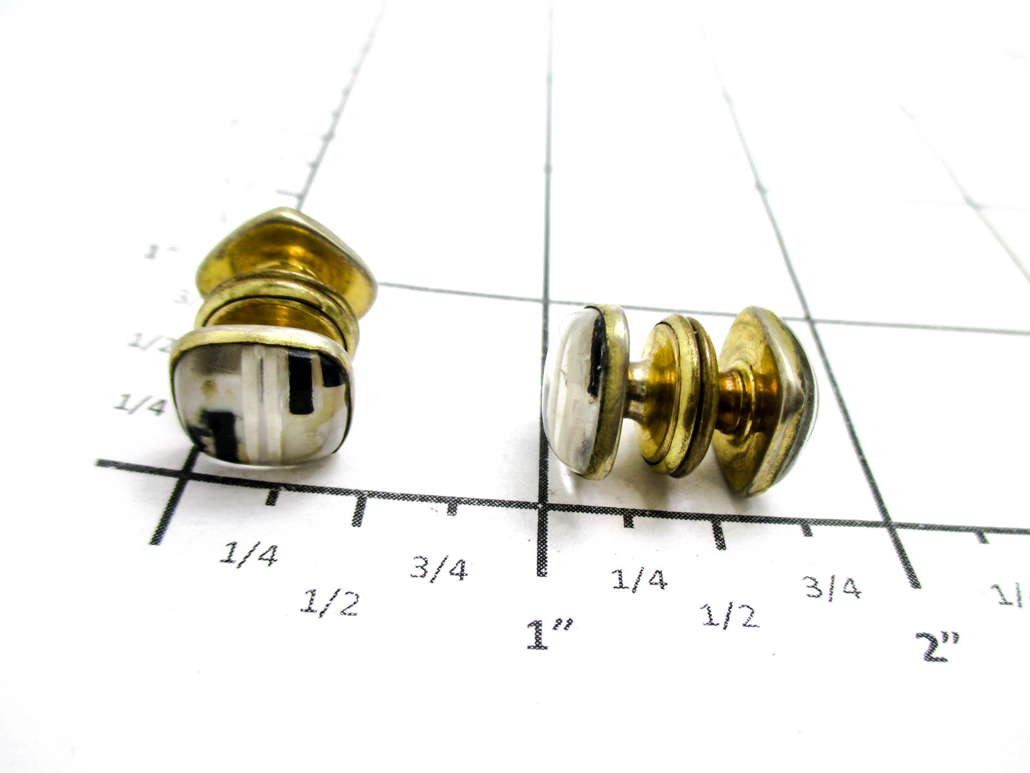 Gorgeous Mosaic 1920s Snap Cufflinks - B&W - Kum-A-Part