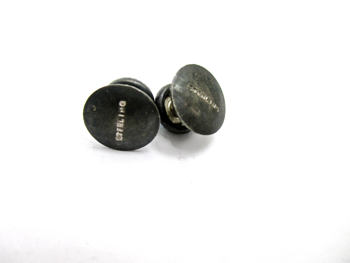 Antique Sterling and Turquoise Stud Set of 2