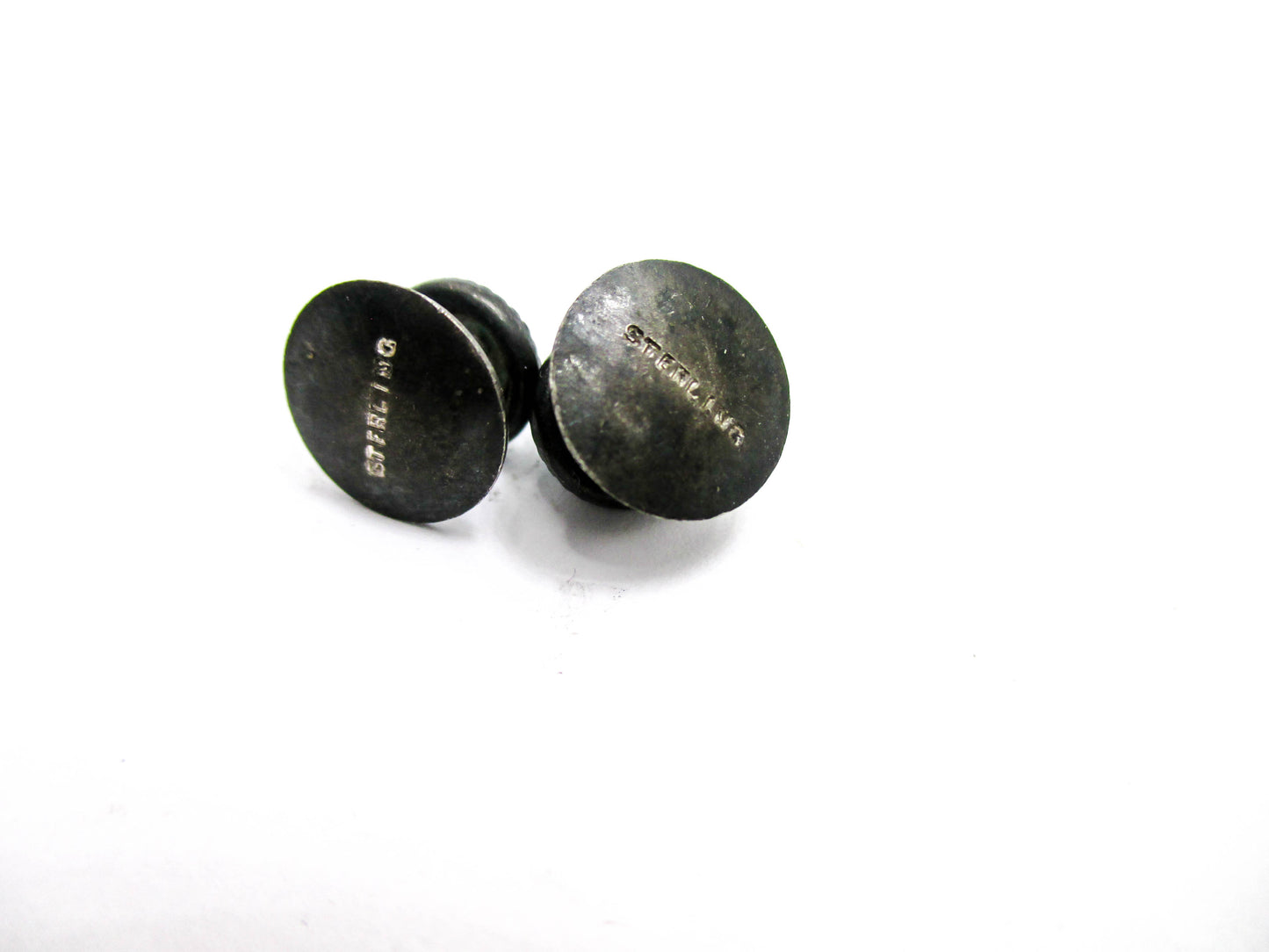 Antique Sterling and Turquoise Stud Set of 2