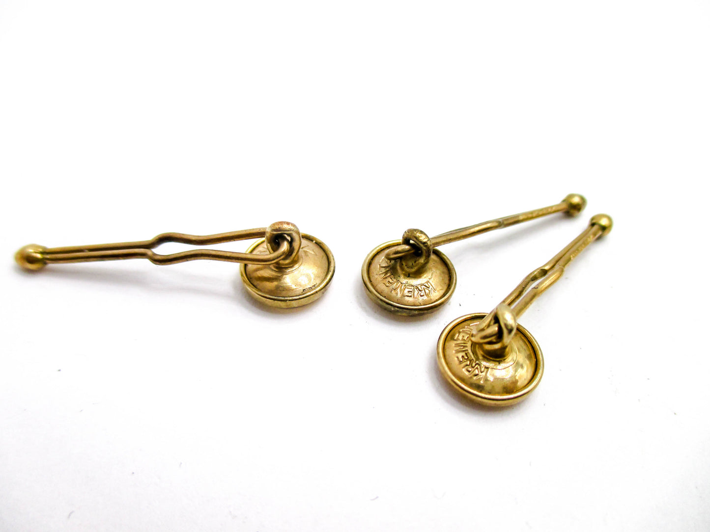 Mid-Century Shell Formal Shirt Buttons - Signed Krementz