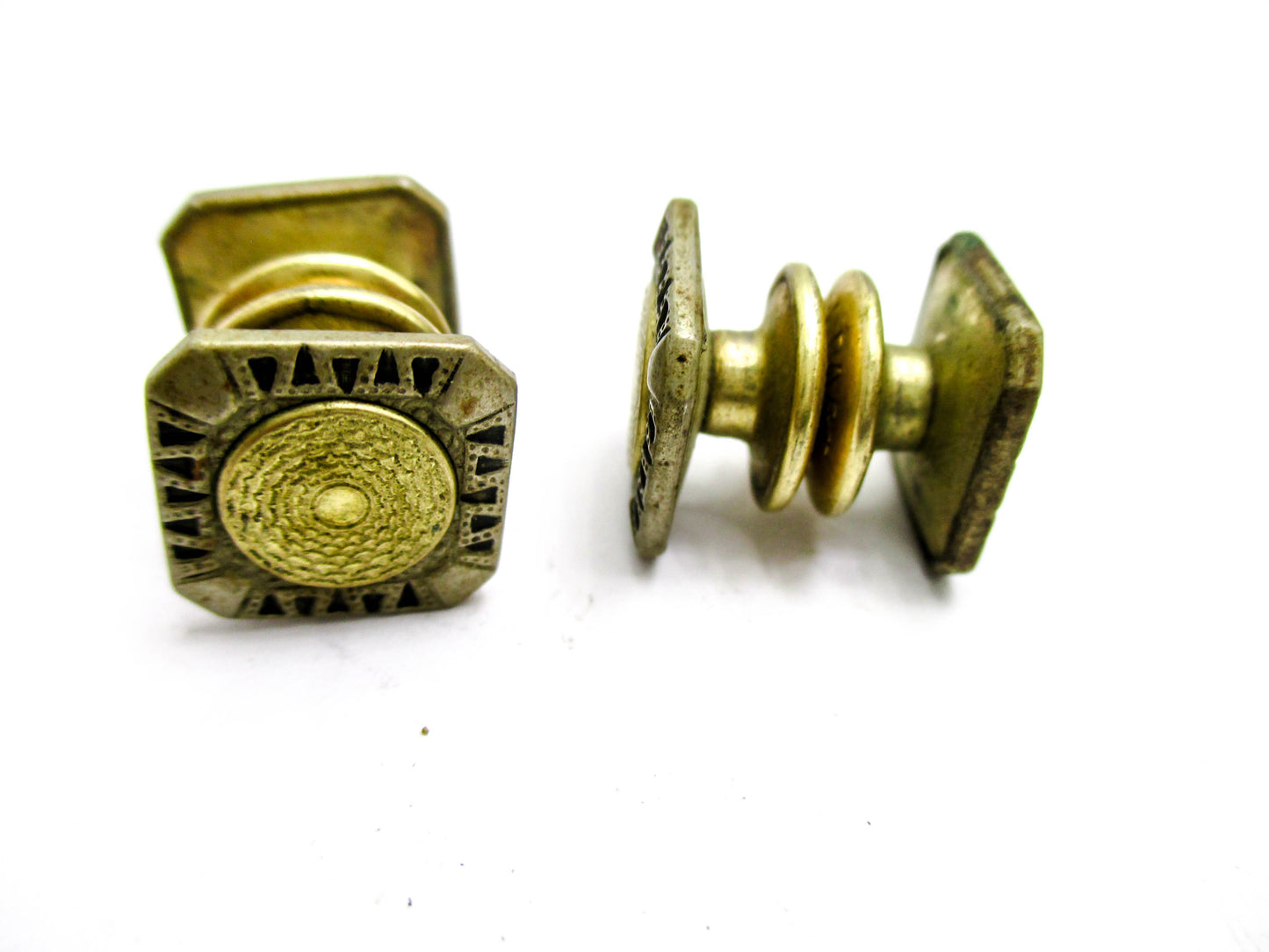1920s Guilloche Style Cufflinks - Signed B&W - Kum-A-Part